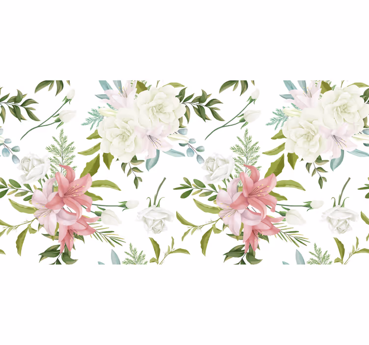Blomstret rullegardin minimalistisk realistisk have - TenStickers