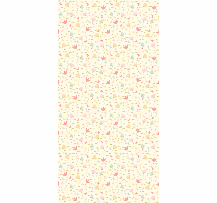 Blomstret rullegardin med blomster og sommerfugle - TenStickers