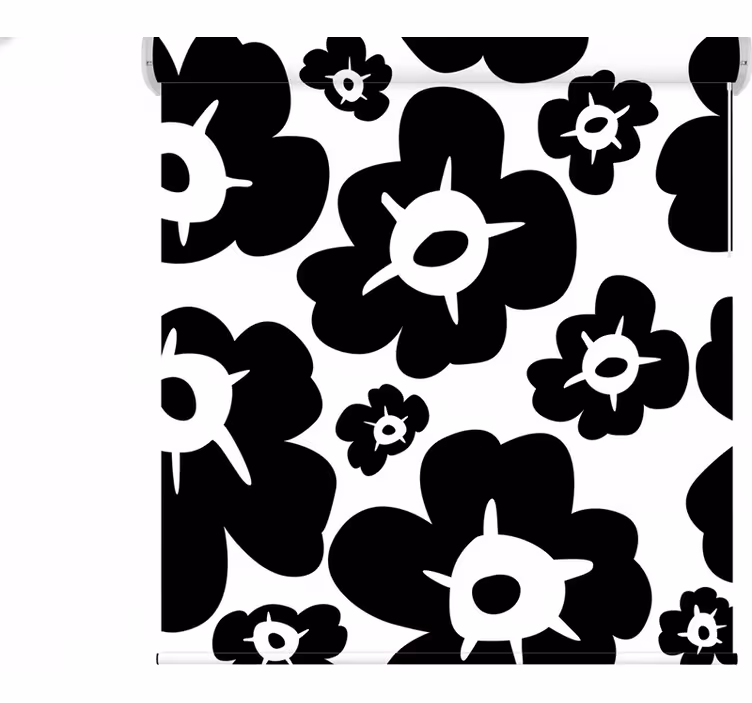 Blomstret rullegardin sort valmue - TenStickers