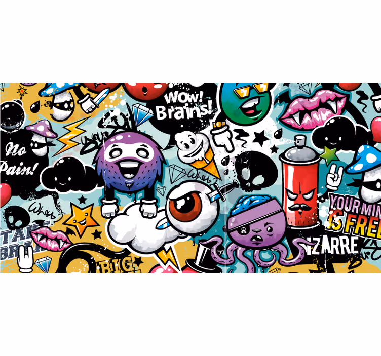 Nørdede rullegardiner grafitti - TenStickers