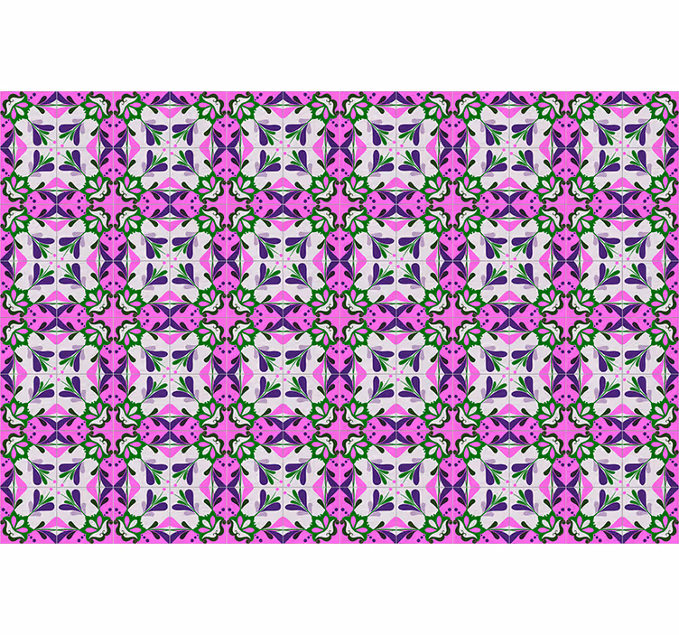 Retro rullegardin i pink hydraulisk flise - TenStickers