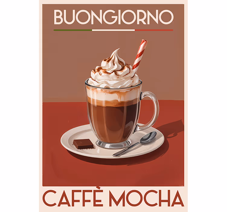 Retro rullegardin i mocha kaffe farve - TenStickers