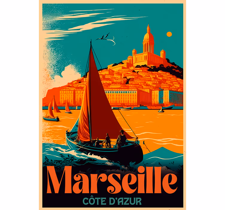 Retro rullegardin marseille riviera - TenStickers