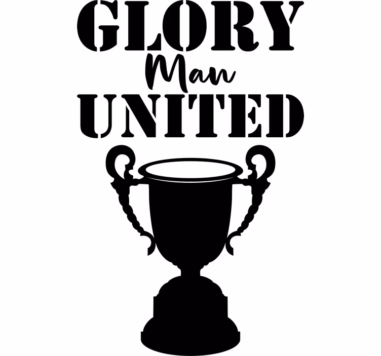 Rullegardin med tekst glory manchester united - TenStickers