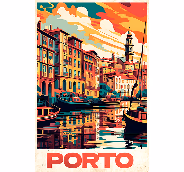 Vintage rullegardin oporto vintage plakat - TenStickers