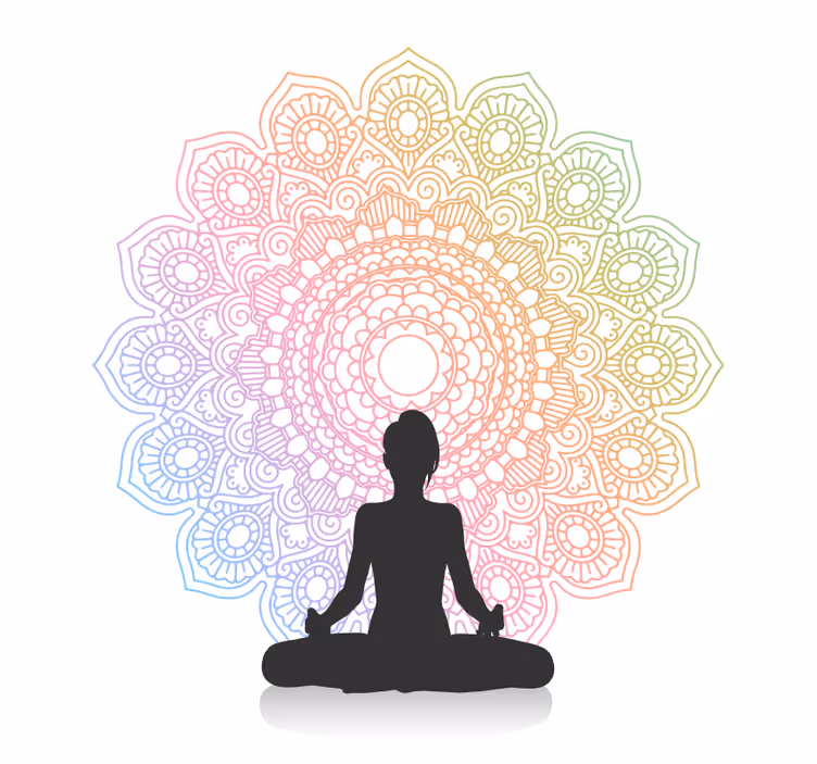 Rullegardin til badeværelse rainbow yoga mandala - TenStickers
