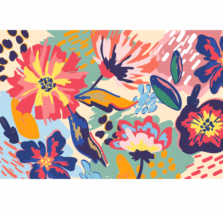 Rullegardin til badeværelse moderne blomsterdesign - TenStickers