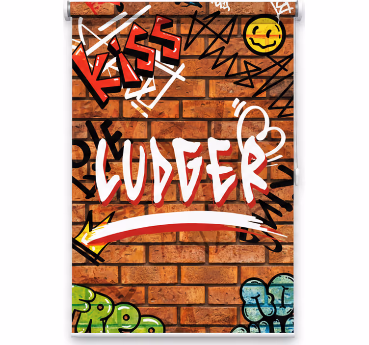 Rullegardin teenager graffiti på mursten - TenStickers