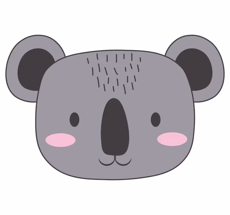 Sjove rullegardiner koala ansigt vinyl tæppe - TenStickers