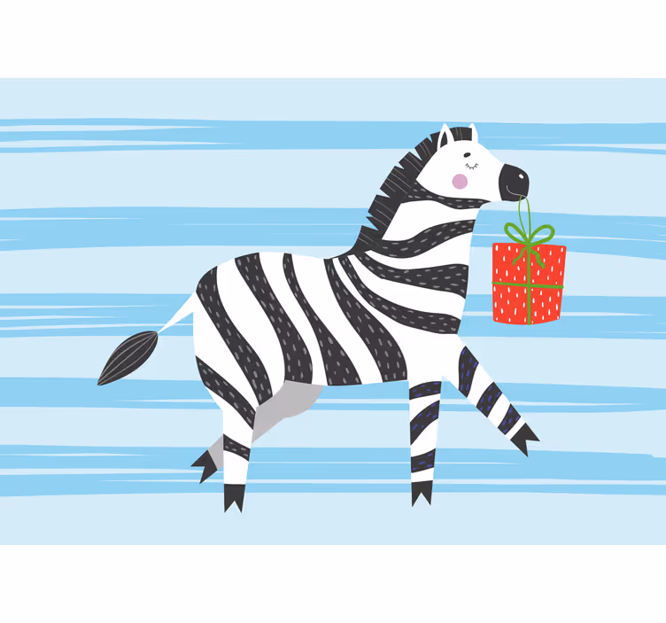 Sjove rullegardiner happy birthday zebra - TenStickers