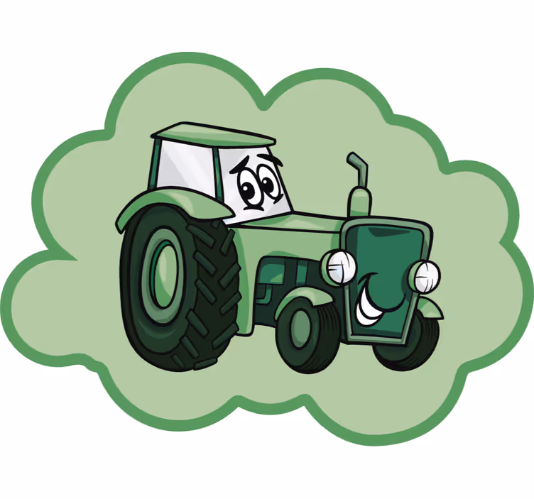 Sjove rullegardiner grøn traktor - TenStickers