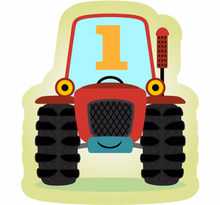 Sjove rullegardiner no.1 traktor - TenStickers