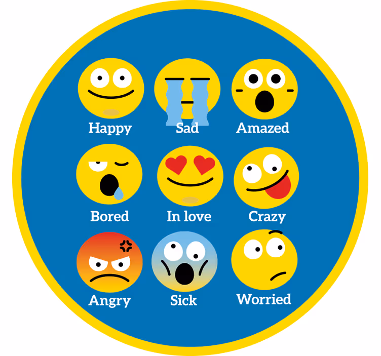 Sjove rullegardiner emotion tæppe - TenStickers