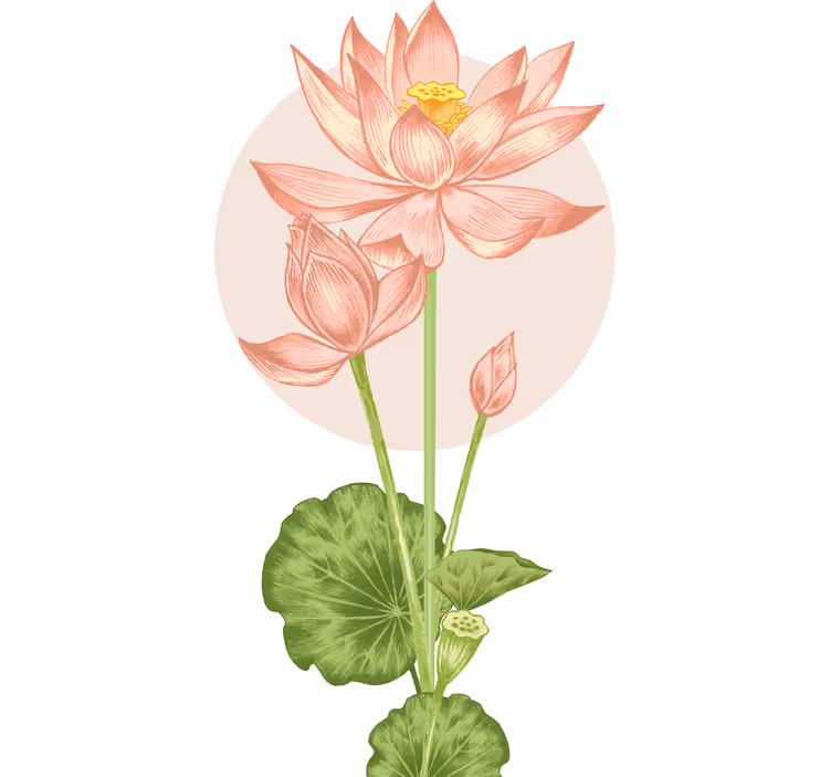 Blomstret rullegardin med pink blomster - TenStickers