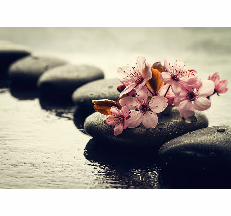 Zen rullegardiner stenblomstens fred - TenStickers