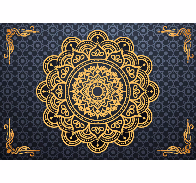 Zen rullegardiner med gyldent mandala fototapet - TenStickers