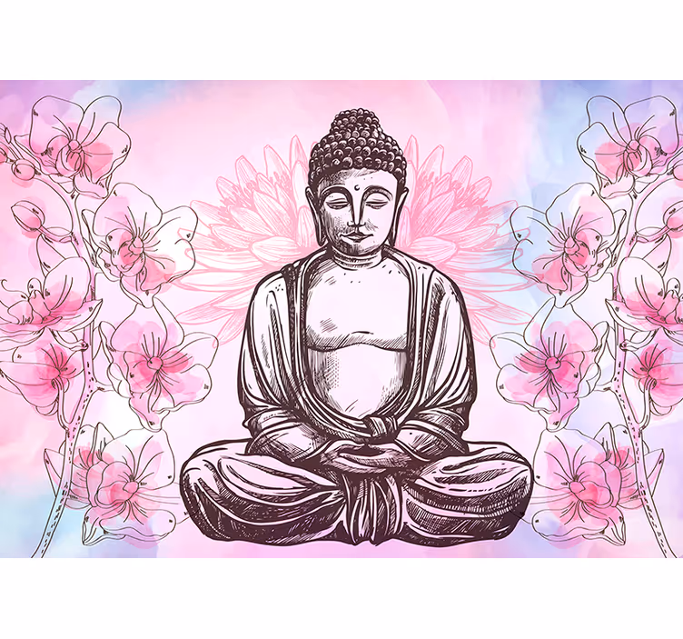 Zen rullegardiner buddha blomsterharmoni - TenStickers