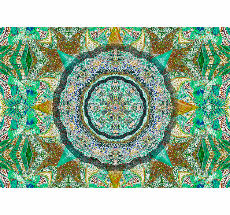Zen rullegardiner i smaragdgrøn mandala - TenStickers