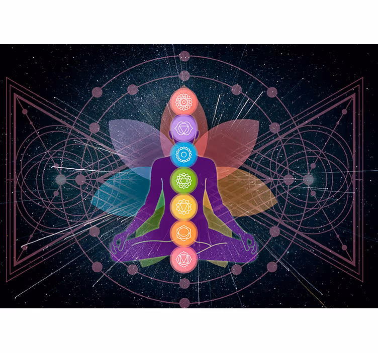 Zen rullegardiner mystisk chakra figur - TenStickers