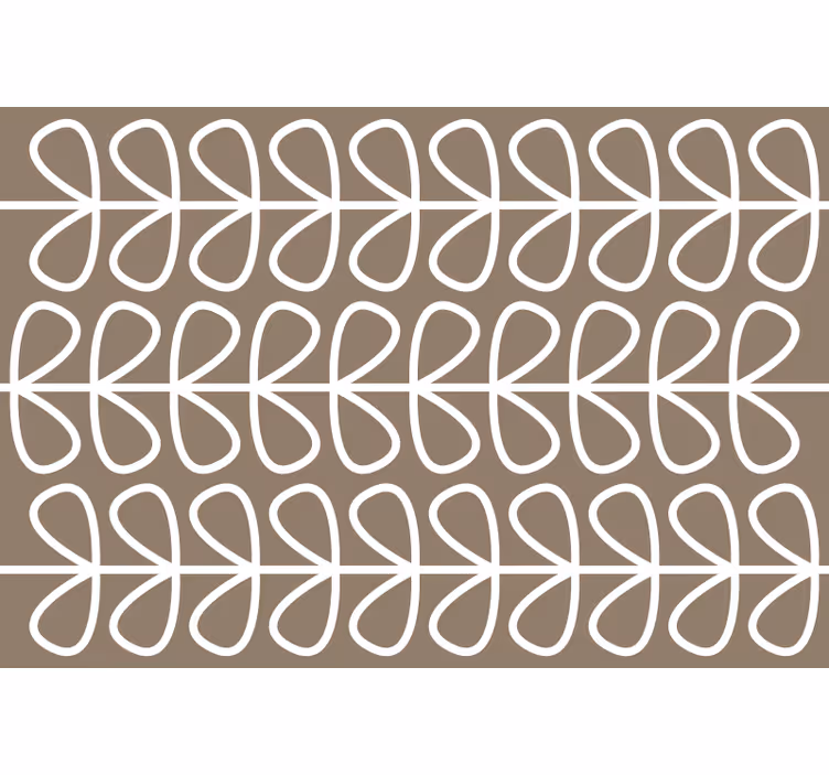Brun rullegardin med beige bladmønster - TenStickers