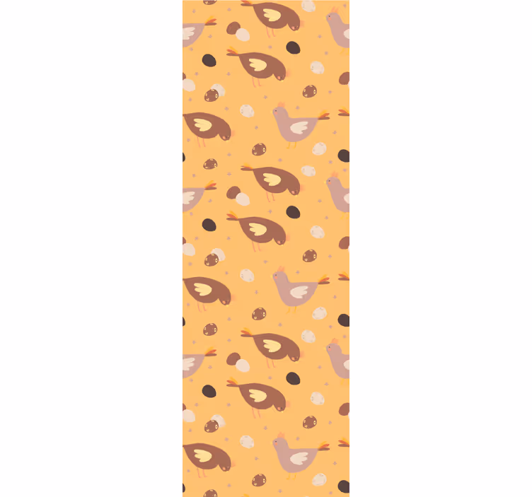Orange rullegardiner med kyllinge mønster - TenStickers