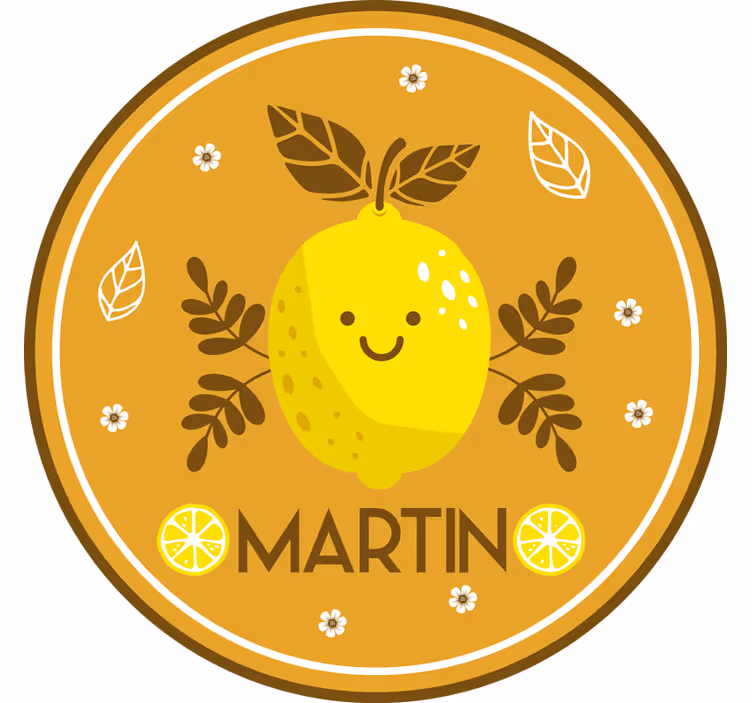 Orange rullegardiner med personlige smilende citroner - TenStickers