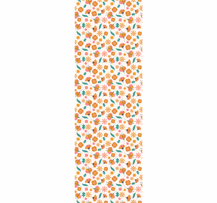 Orange blomster orange rullegardiner - TenStickers