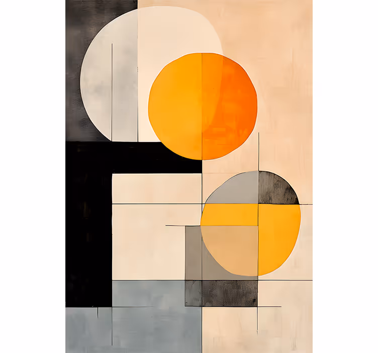 Orange rullegardiner med geometriske former - TenStickers