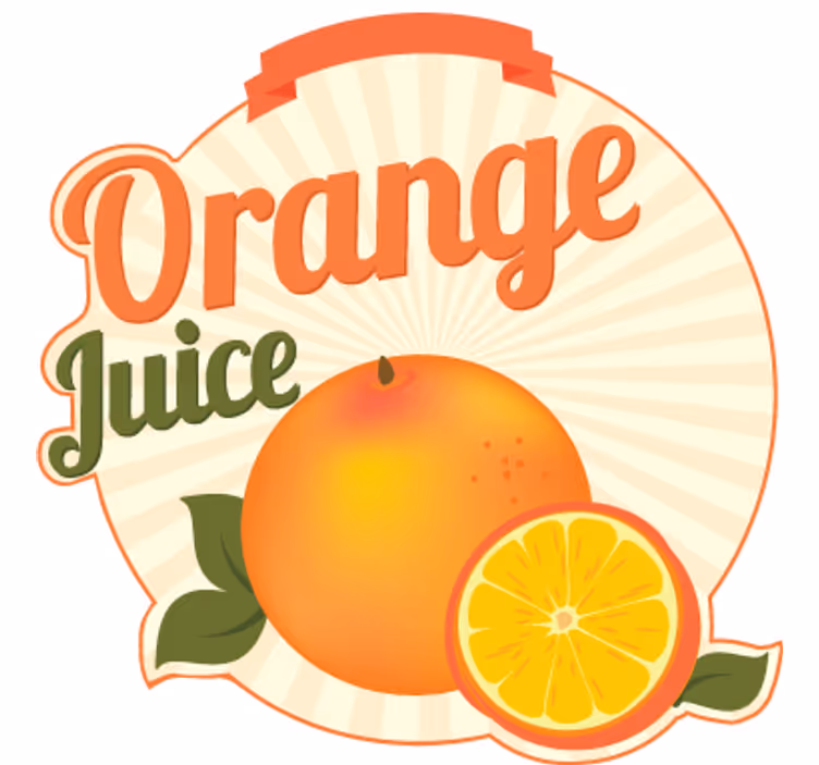 Orange rullegardiner vægdekoration appelsinjuice - TenStickers