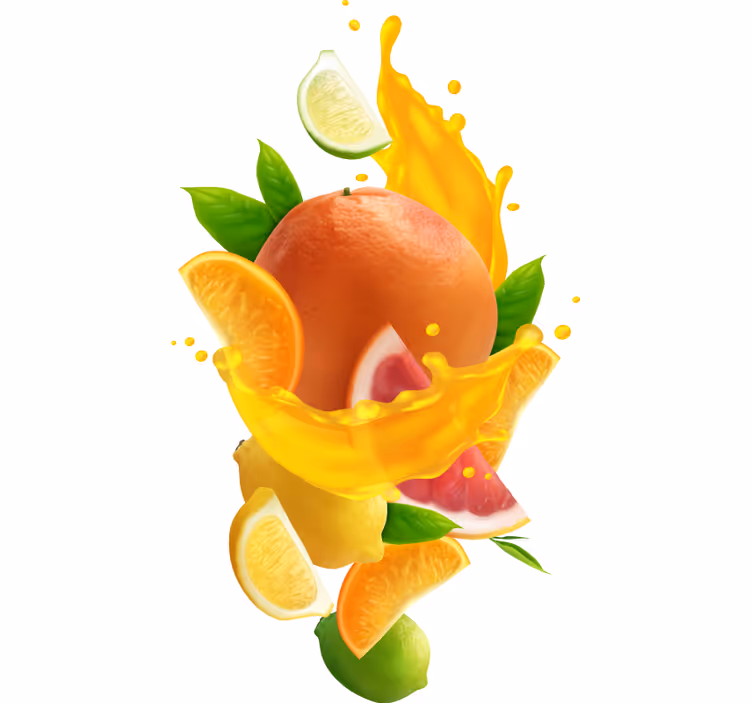 Orange rullegardiner frugtsplash - TenStickers