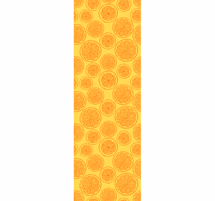 Orange rullegardiner håndtegnet mønster køleskab - TenStickers