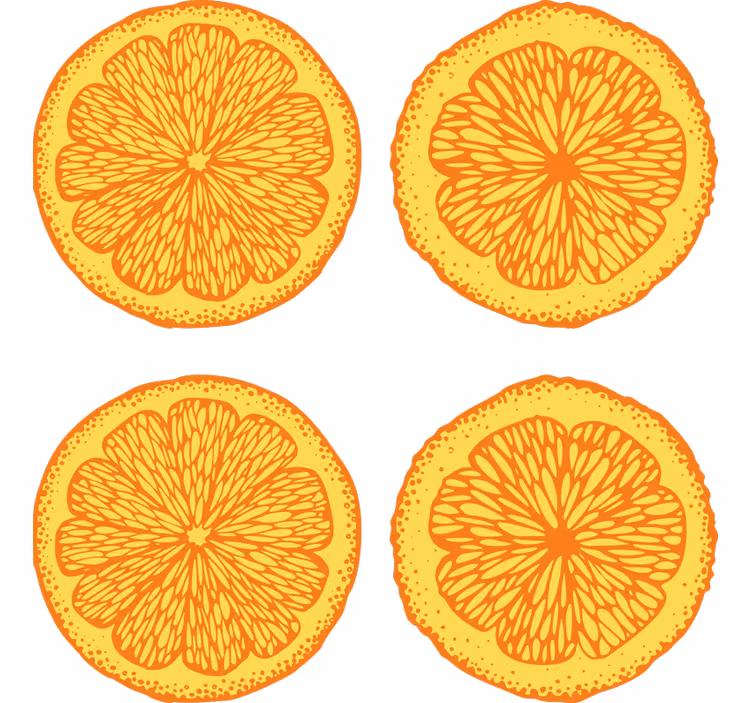 Orange rullegardiner med håndtegnet mønster klistermærker - TenStickers