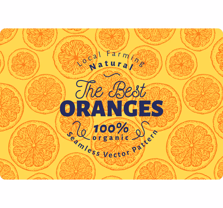 Orange rullegardiner med håndtegnet mønster - TenStickers