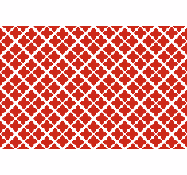 Rullegardin rød hvidt geometrisk mønster - TenStickers
