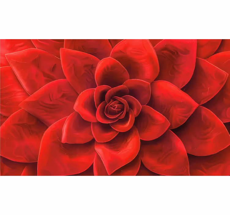 Rullegardin rød med blomsterblad design - TenStickers