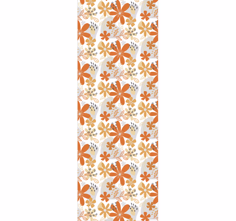 Udendørs rullegardin med blomster orange tekstur - TenStickers