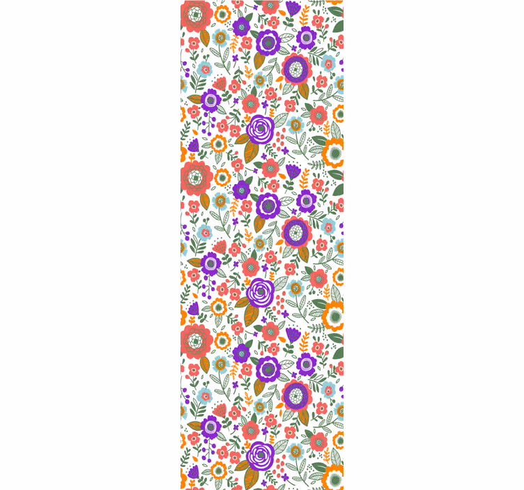 Rullegardin teenager farverige smukke blomster - TenStickers