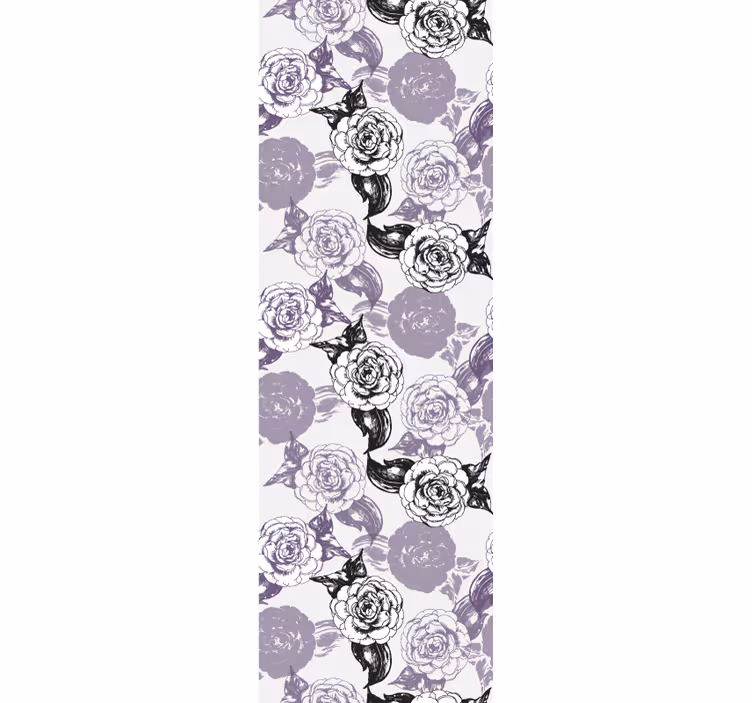Rullegardin teenager lilla og sort blomsterprint - TenStickers
