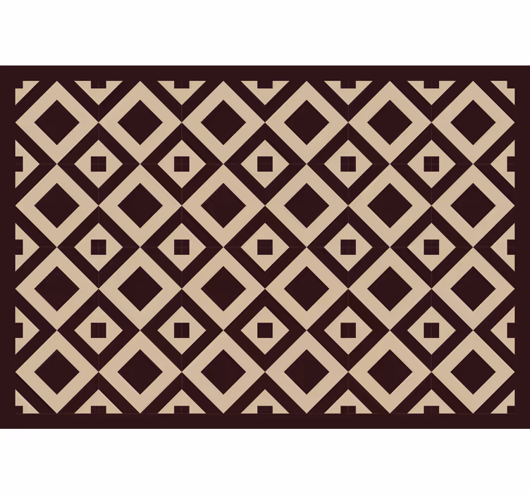 Rullegardin til badeværelse vintage beige firkantet mønster - TenStickers