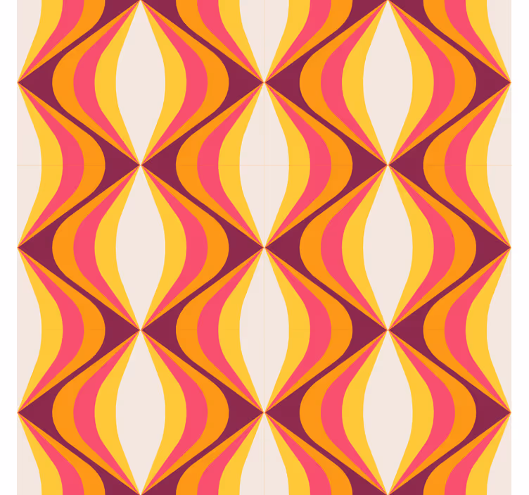 Klassiske rullegardiner retro orange bølger - TenStickers