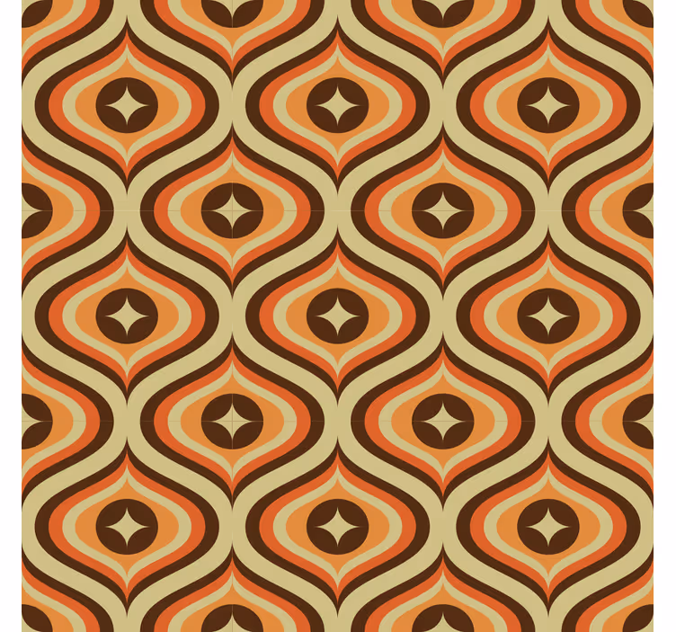 Klassiske rullegardiner i retro orange og brun - TenStickers