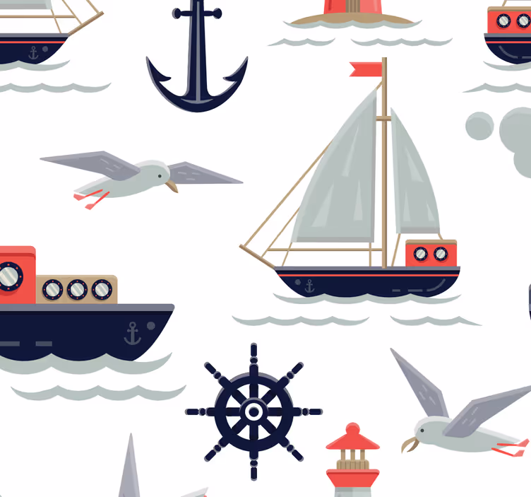 Rullegardiner til baby værelse med navy motiver - TenStickers