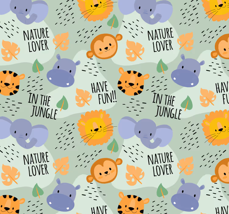 Rullegardiner til baby værelse med jungle tapet - TenStickers
