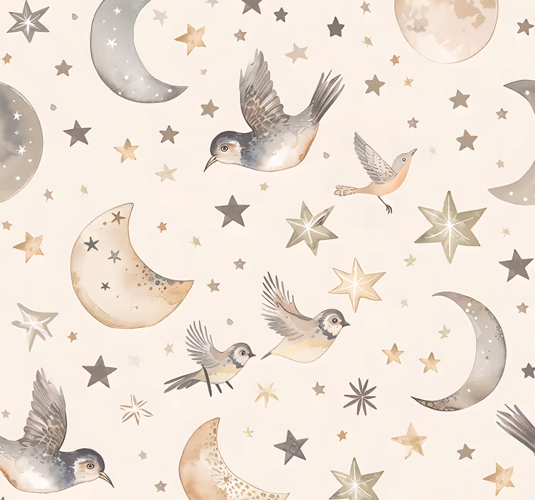 Rullegardiner til baby værelse beige nattehimmel - TenStickers