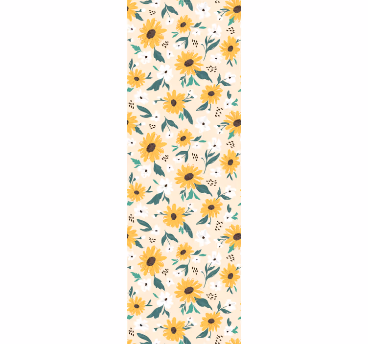 Gang rullegardiner solskinsblomst beige baggrund - TenStickers