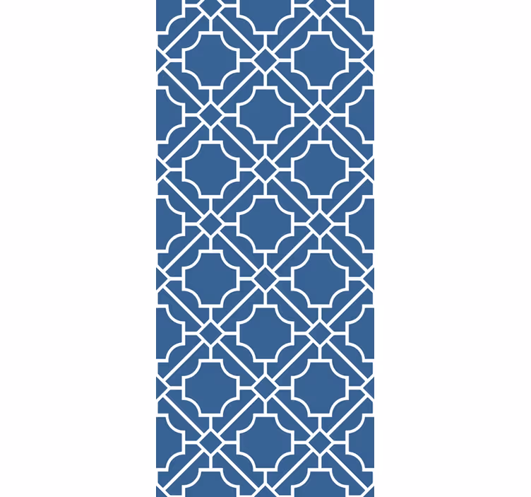 Gang rullegardiner geometrisk gitter hvid/navy - TenStickers