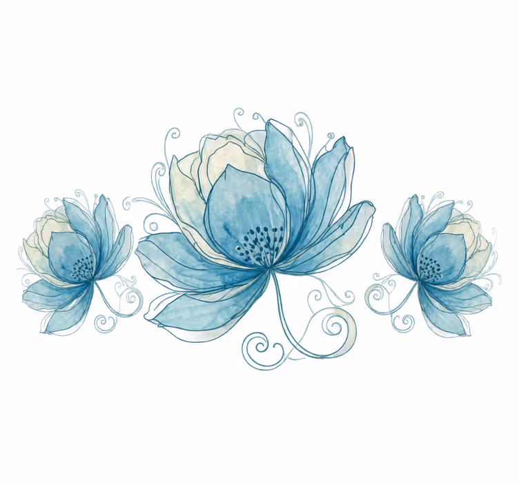 Rullegardin til badeværelse 110 cm tre blomster - TenStickers