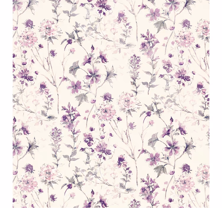Lilla rullegardin med lilla blomster - TenStickers