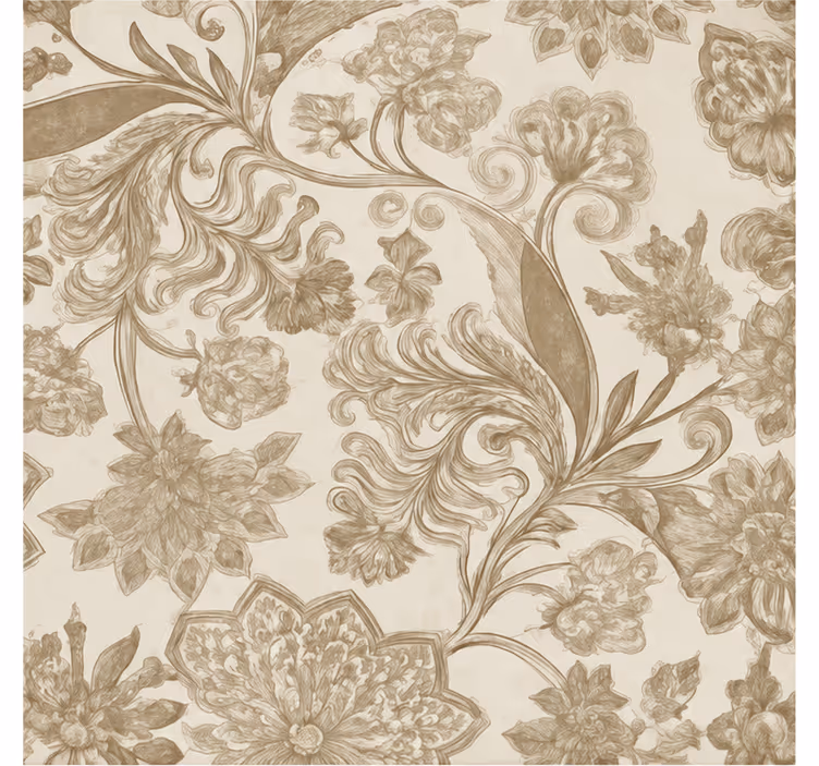 Beige rullegardin med blomster vintage mønster - TenStickers
