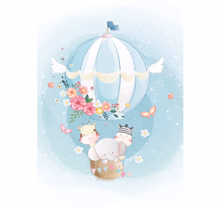 Luftballon med fauna nordisk rullgardin - TenStickers